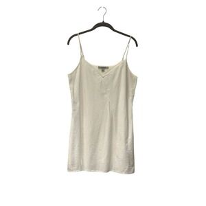 Allsaints Mini 100% Organic Cotton Minimalist Neutral Bridal V-Neck Slip Dress 6